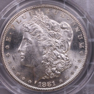 1881-S Morgan Silver Dollar., PCGS Certified MS-63., Store #0906