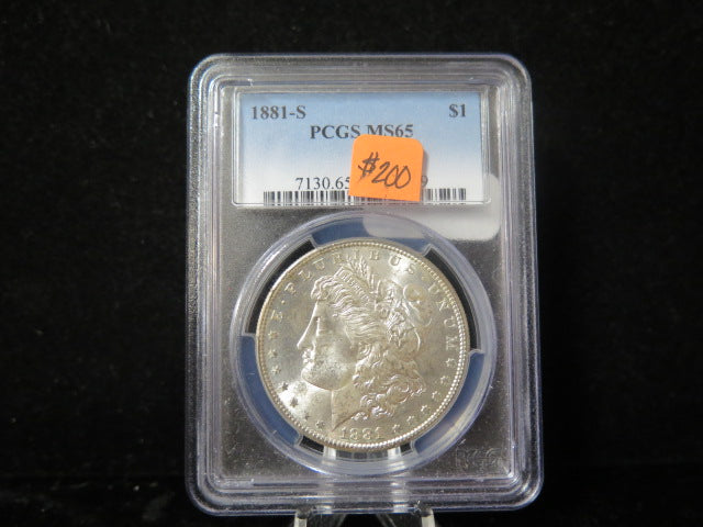1881-S Morgan Silver Dollar, PCGS Graded MS 65 UNC. Store #03113