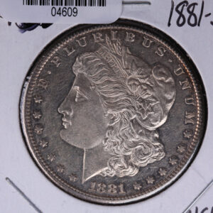 1881-S Morgan Silver Dollar, Un-Circulated condition Coin, Store #04609