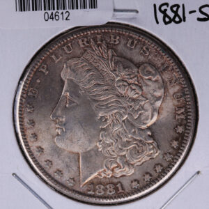 1881-S Morgan Silver Dollar, Un-Circulated condition, Toned. Store #04612