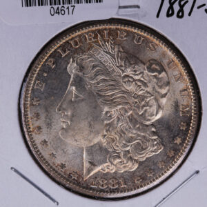 1881-S Morgan Silver Dollar, Un-Circulated, Toned condition, Store #04617