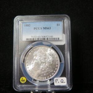1882 Morgan Silver Dollar, PCGS Graded MS 63 UNC. Store #03115