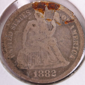 1882 Seated Liberty Silver Dime, Very Fine Circulated Coin, Store #d882.01