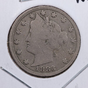 1883 Liberty Nickel, Circulated Collectible Coin, No Cents. Store #11676