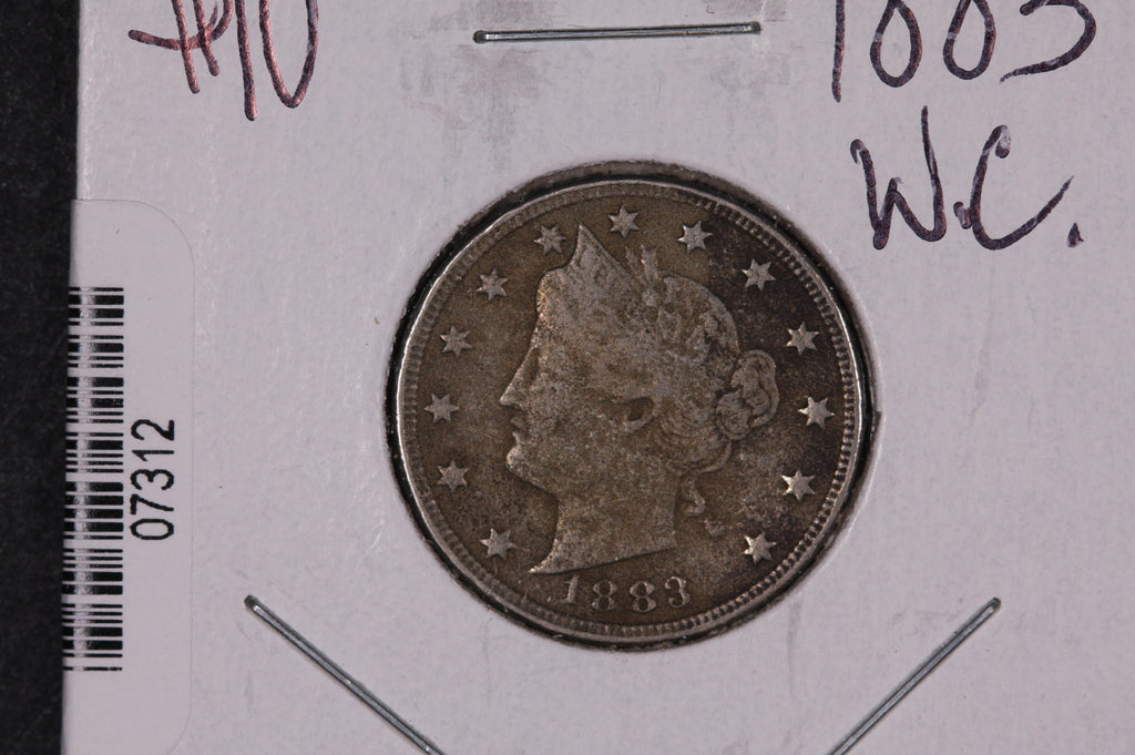 1883 Liberty Nickel, Circulated Collectible Coin, With Cents. Store #07312