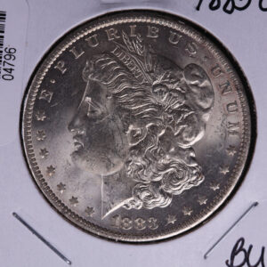 1883-O Morgan Silver Dollar, Brilliant Un-Circulated condition. Coin Store #04796