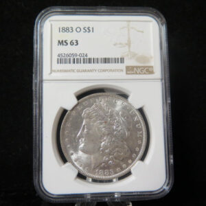 1883-O Morgan Silver Dollar, NGC Graded MS 63 UNC. Store #03121