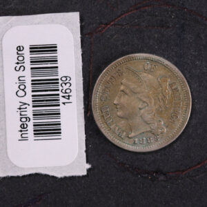 1883 Three Cent Copper Nickel (CN). Affordable Collectible Coin. Store #14639