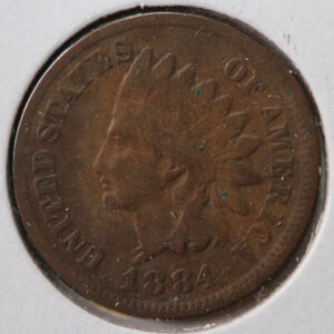 1884 Indian Head Cent, Affordable Circulated Coin, Store #83137
