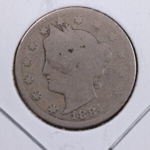 1884 Liberty Nickel, Circulated Collectible Coin. Store #11683