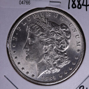 1884 Morgan Silver Dollar, Brilliant Un-Circulated condition. Coin Store #04766