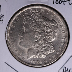 1884-O Morgan Silver Dollar, About Un-Circulated condition. Coin Store #04792