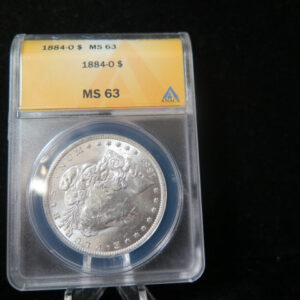 1884-O Morgan Silver Dollar, ANACS Graded MS 63 UNC. Store #03144