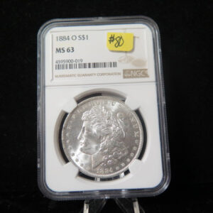 1884-O Morgan Silver Dollar, NGC Graded MS 63 UNC. Store #03128