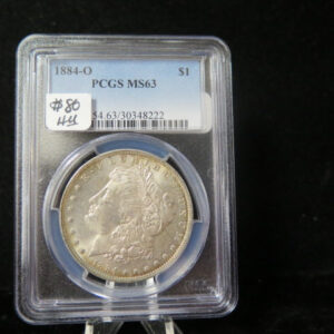 1884-O Morgan Silver Dollar, PCGS Graded MS 63 UNC. Store #03133