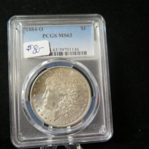 1884-O Morgan Silver Dollar, PCGS Graded MS 63 UNC. Store #03140