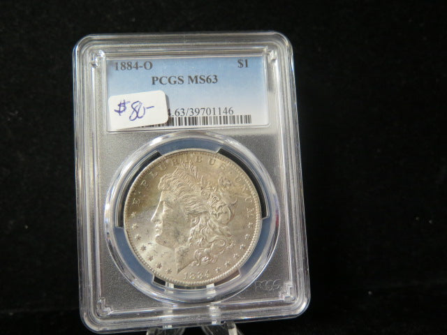 1884-O Morgan Silver Dollar, PCGS Graded MS 63 UNC. Store #03140