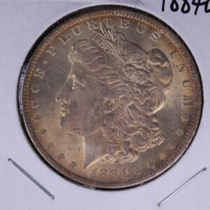 1884-O Morgan Silver Dollar, Un-circulated condition, Toned. Coin Store #04779