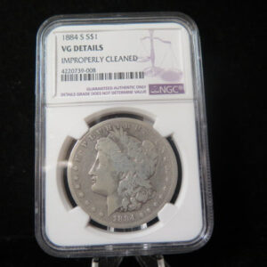 1884-S Morgan Silver Dollar, Circulated Coin VG Details Store #03145