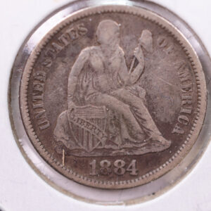1884 Seated Liberty Silver Dime., V.F +., Store Sale #19145