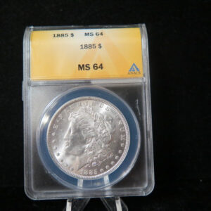 1885 Morgan Silver Dollar, ANACS Graded MS 64 UNC. Store #03147