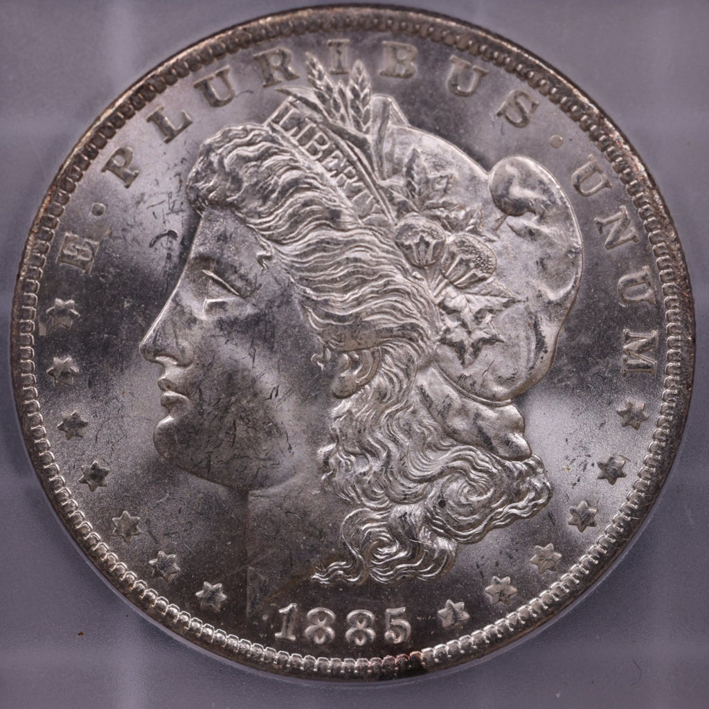 1885-O Morgan Silver Dollar., ICG Certified MS-64., Store #0911