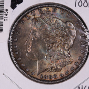 1886 Morgan Silver Dollar, Dark Blue Toned, UN-Circulated Store #01459