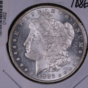 1886 Morgan Silver Dollar, Gem Brilliant UN-Circulated Coin. Store nr's 01462, 63, 64