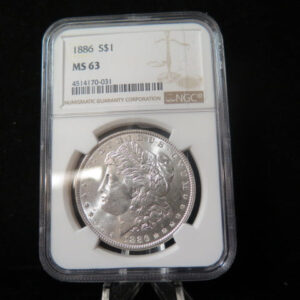 1886 Morgan Silver Dollar, NGC Graded MS 63. Store #03159