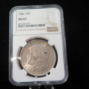 1886 Morgan Silver Dollar, NGC Graded MS 65. Store #03158