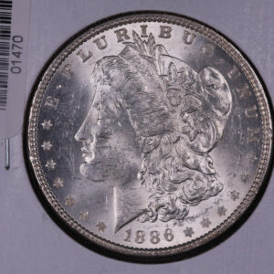 1886 Morgan Silver Dollar. UN-Circulated Coin. Store #01469, 70