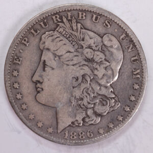 1886-O Morgan Silver Dollar., Fine. Circulated Coin., Store #2014