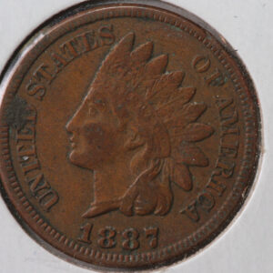 1887 Indian Head Cent, Affordable Circulated Coin, XF, Store #83143