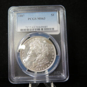 1887 Morgan Silver Dollar, PCGS Graded MS 63. Store #03161