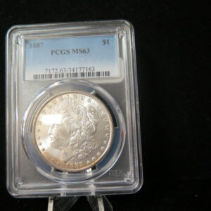 1887 Morgan Silver Dollar, PCGS Graded MS 63. Store #03162