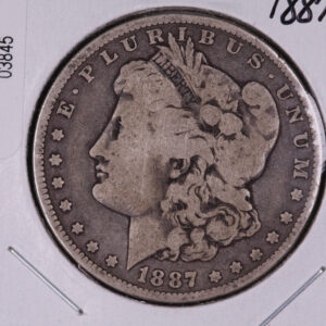 1887-O Morgan Silver Dollar. Average Circulated Coin. Store #03845, 47, 49