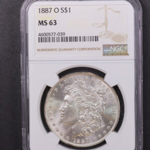 1887-O Morgan Silver Dollar, PCGS Graded MS63. Store #08869