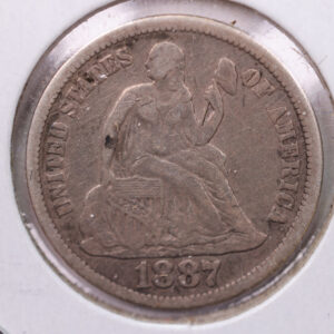 1887 Seated Liberty Silver Dime., X.F., Store Sale #19153