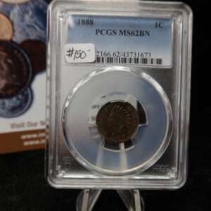 1888 Indian Head Small Cent. PCGS Graded MS62 BN. Store # 08509