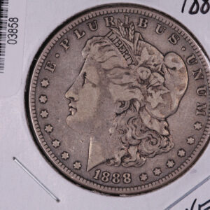 1888 Morgan Silver Dollar, Affordable Circulated Coin. Store #03858