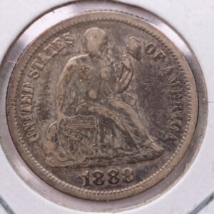 1888 Seated Liberty Silver Dime., X.F., Store Sale #19156