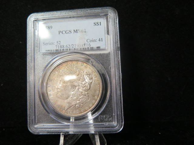 1889 Morgan Silver Dollar, PCGS Graded MS 62. Store #03174