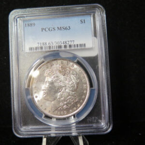 1889 Morgan Silver Dollar, PCGS Graded MS 63. Store #03178
