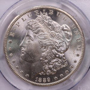 1889-S Morgan Silver Dollar., 'Another Hard Date' PCGS MS-65., Store #1755