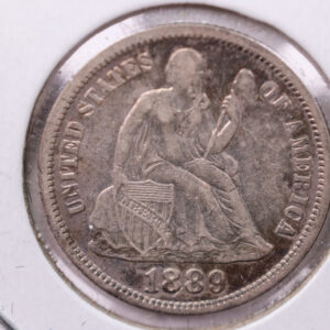 1889-S Seated Liberty Silver Dime., A.U ., Store Sale #19163