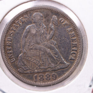 1889-S Seated Liberty Silver Dime., X.F. + ., Store Sale #19165