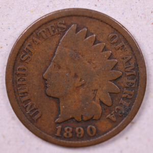 1890 Indian Head Cents., Very Good Circulated Coin., Store#0968