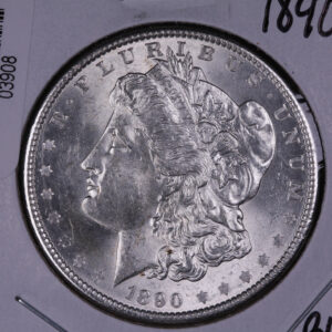 1890 Morgan Silver Dollar, Affordable Uncirculated Coin. Store #03908