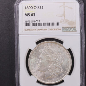 1890-O Morgan Silver Dollar, NGC Graded MS63. Store #08874