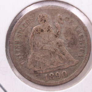 1890-S Seated Liberty Silver Dime., V.F +., Store Sale #19167